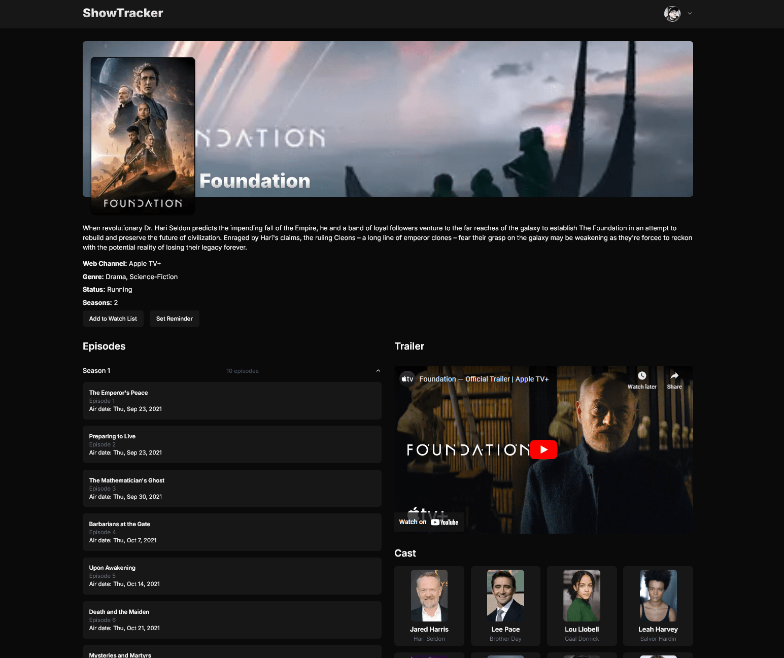 ShowTracker screenshot